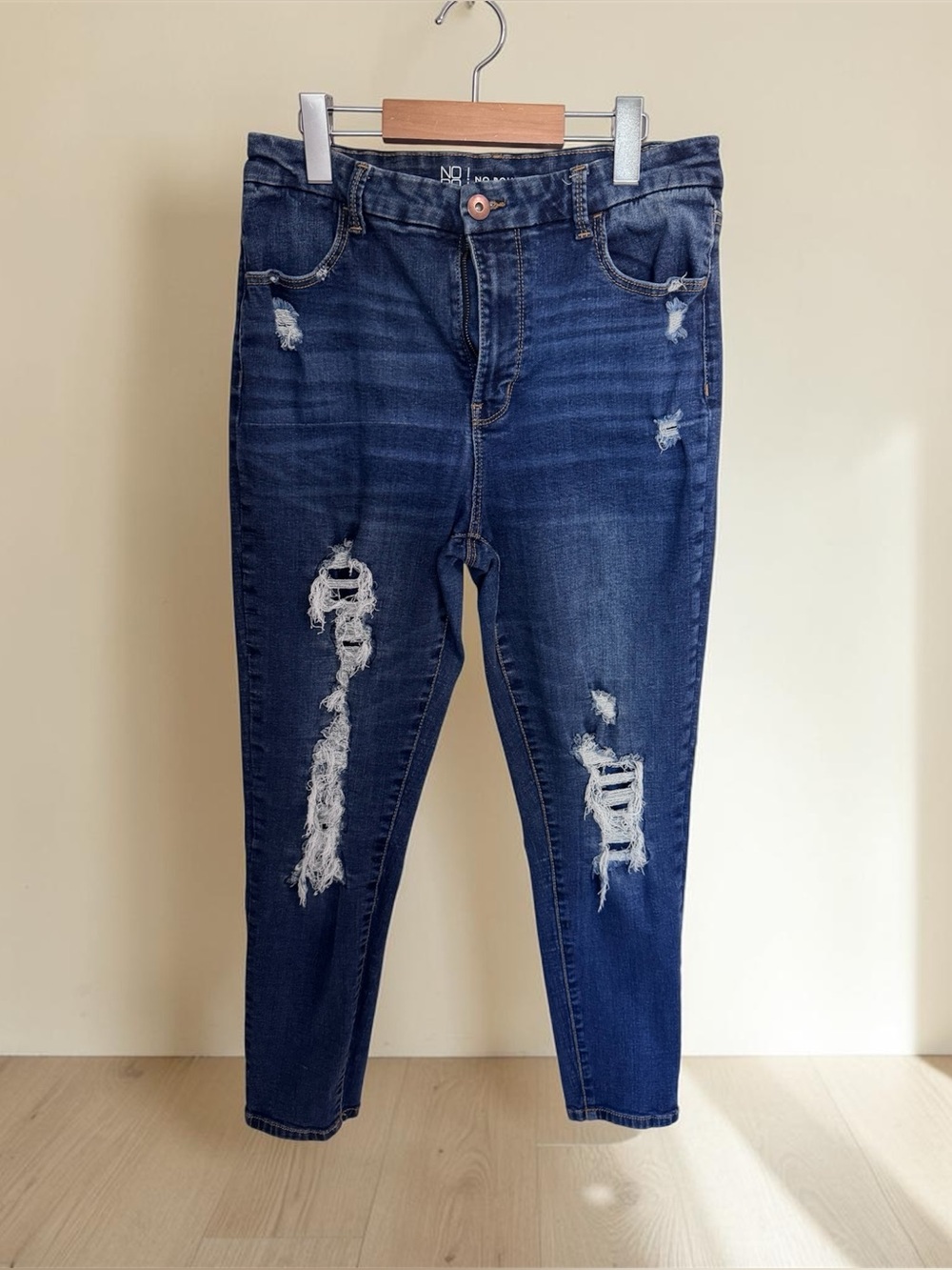Distressed Ripped Jeans Size 13 Dark Wash